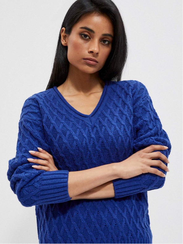 Moodo Blauer Damen Pullover Moodo