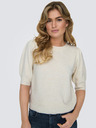 ONLY Beigefarbener Damen-Kurzarmpullover ONLY ONLRICA