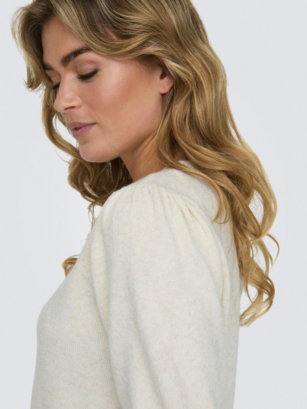 ONLY Beigefarbener Damen-Kurzarmpullover ONLY ONLRICA