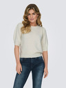 ONLY Beigefarbener Damen-Kurzarmpullover ONLY ONLRICA