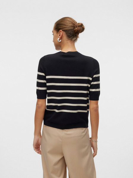 Vero Moda Beige und schwarz gestreifter Damenpullover Vero Moda