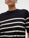 Vero Moda Beige und schwarz gestreifter Damenpullover Vero Moda