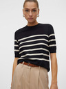 Vero Moda Beige und schwarz gestreifter Damenpullover Vero Moda