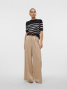 Vero Moda Beige und schwarz gestreifter Damenpullover Vero Moda