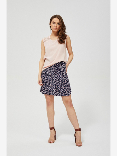 Moodo Dunkelblauer Damen-Rock mit Blumenmuster Moodo