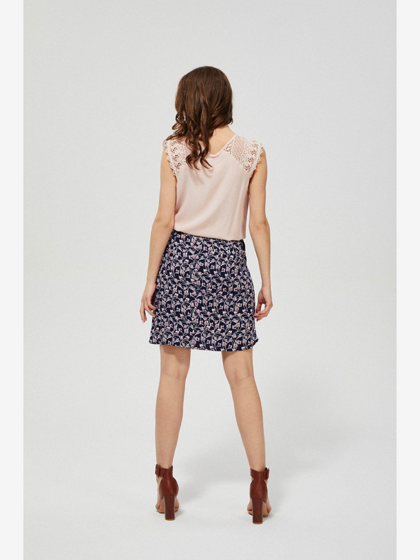 Moodo Dunkelblauer Damen-Rock mit Blumenmuster Moodo