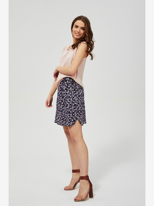 Moodo Dunkelblauer Damen-Rock mit Blumenmuster Moodo