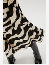 Moodo Moodo Beige und Schwarz Gemusterter Rock für Damen