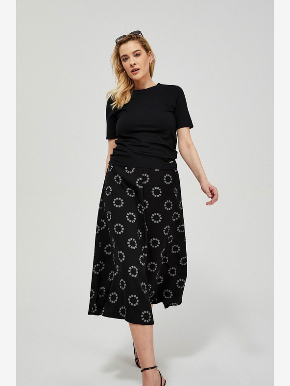 Moodo Schwarzer Damen-Musterrock Moodo