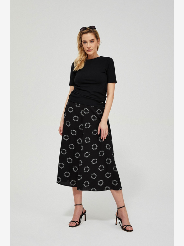 Moodo Schwarzer Damen-Musterrock Moodo