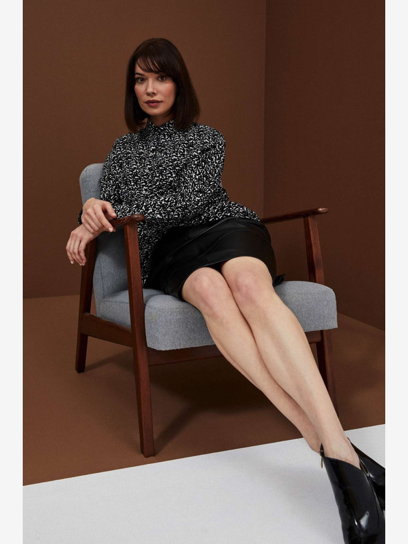 Moodo Schwarzer Kunstlederrock für Damen Moodo