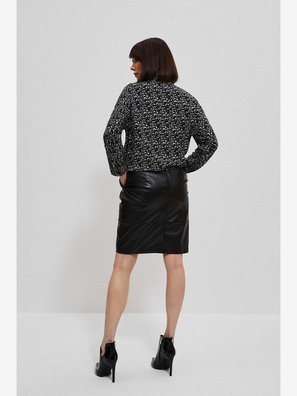 Moodo Schwarzer Kunstlederrock für Damen Moodo