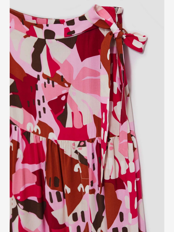 Moodo Rot und rosa gemusterter Damenrock Moodo