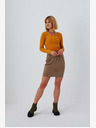 Moodo Brauner Damen-Karo-Rock Moodo