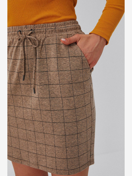 Moodo Brauner Damen-Karo-Rock Moodo