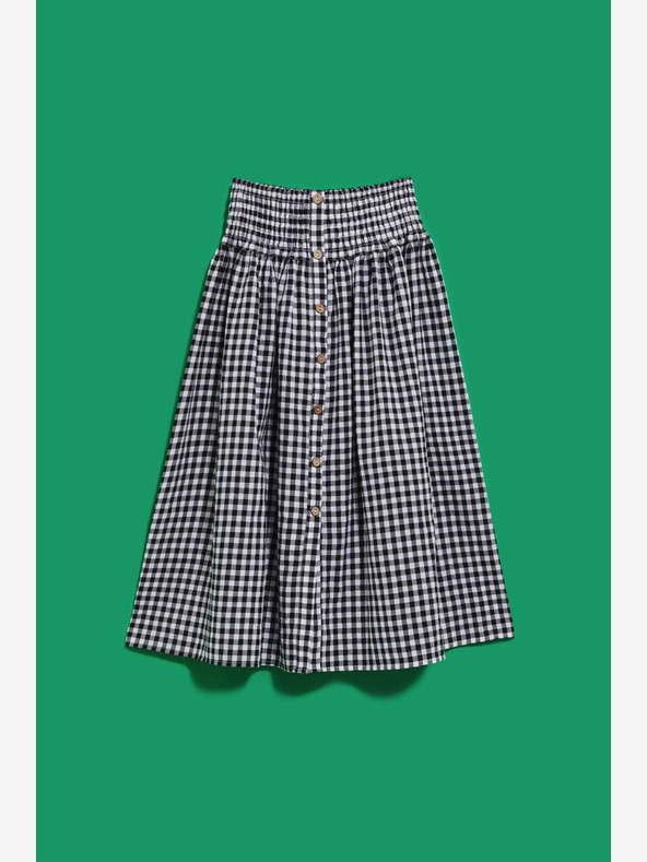 Moodo Weiß-schwarz karierter Damen-Rock Moodo