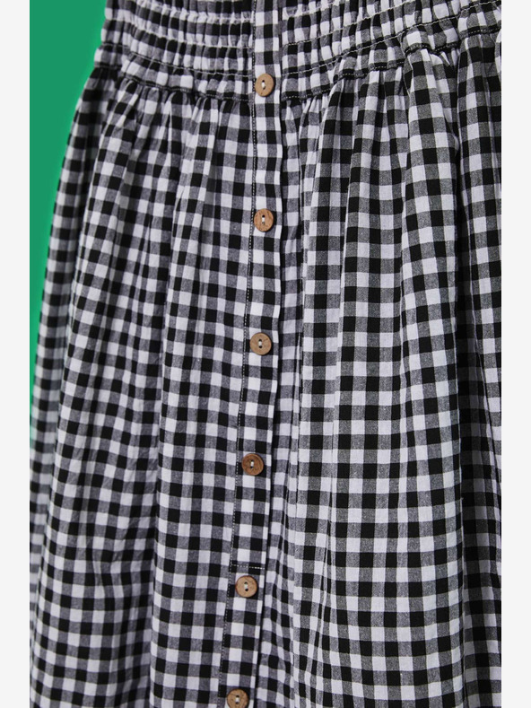 Moodo Weiß-schwarz karierter Damen-Rock Moodo