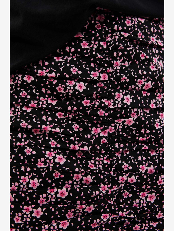 Moodo Rosa und schwarzer Damen-Blumenrock Moodo