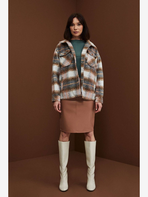 Moodo Brauner Damen-Kunstlederrock Moodo