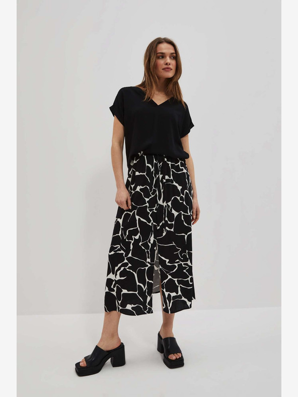 Moodo Weißer und schwarzer gemusterter Damenrock Moodo