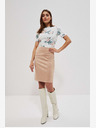 Moodo Beige Damen-Blumenrock Moodo