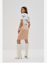 Moodo Beige Damen-Blumenrock Moodo