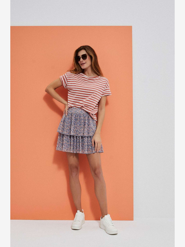 Moodo Blauer Damen-Blumenrock Moodo