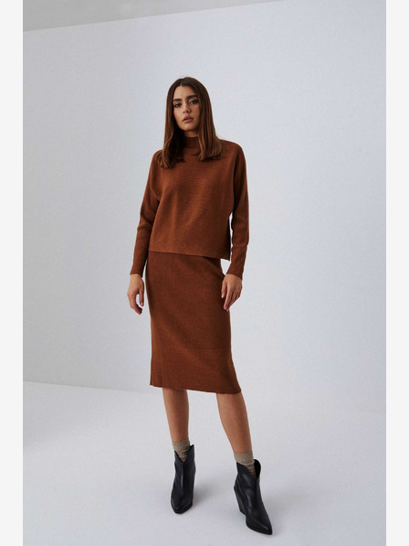 Moodo Brauner Damen-Sweatpants-Rock Moodo