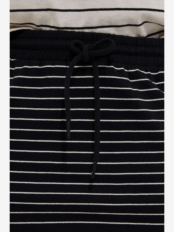 Moodo Moodo Weißer und schwarzer gestreifter Damen-Rock