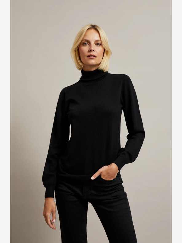 Moodo Schwarzer Damen-Rollkragenpullover Moodo