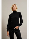Moodo Schwarzer Damen-Rollkragenpullover Moodo