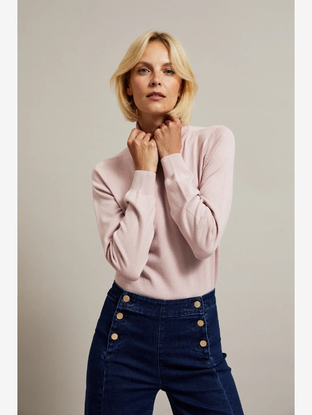 Moodo Hellrosa Damen-Rollkragenpullover Moodo