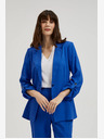 Moodo Blaue Leinenjacke mit 3/4-Ärmeln Moodo