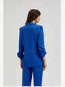 Moodo Blaue Leinenjacke mit 3/4-Ärmeln Moodo