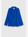 Moodo Blaue Leinenjacke mit 3/4-Ärmeln Moodo