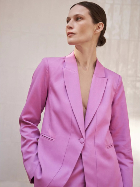 Moodo Rosa langärmeliger einreihiger Blazer Moodo
