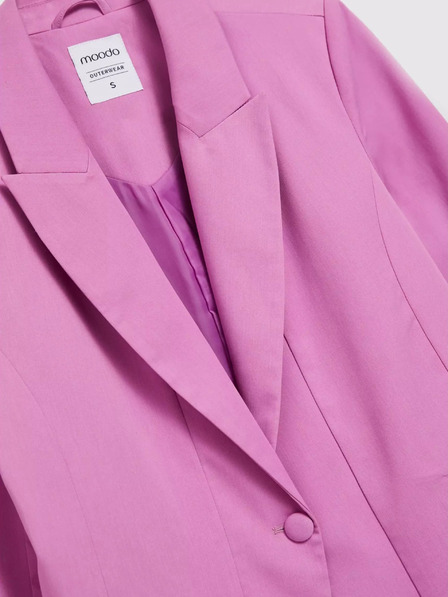 Moodo Rosa langärmeliger einreihiger Blazer Moodo