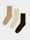 Moodo Set mit drei Paar Damensocken in beige und braun Moodo