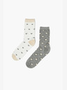 Moodo Set mit zwei Paar Damensocken in Weiß und Grau Moodo