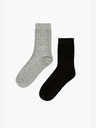 Moodo Set mit zwei Paar Damensocken in schwarz und grau Moodo