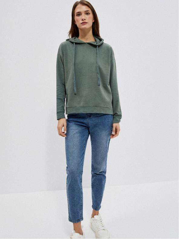 Moodo Grüner Damen-Kapuzenpullover Moodo