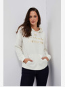 Moodo Cremefarbener Damen-Kapuzenpullover Moodo
