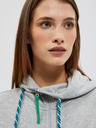 Moodo Grauer und grüner Damen-Kapuzenpullover mit Reißverschluss von Moodo