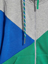 Moodo Grauer und grüner Damen-Kapuzenpullover mit Reißverschluss von Moodo