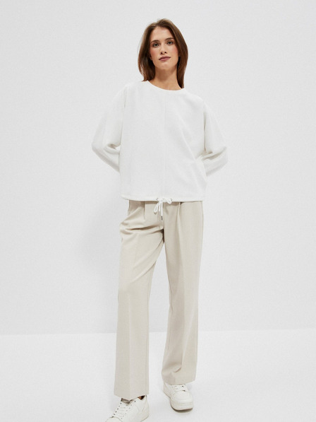 Moodo Weißer Damen-Kapuzenpullover Moodo