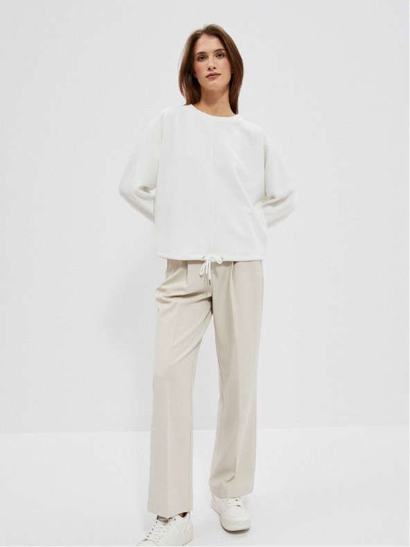 Moodo Weißer Damen-Kapuzenpullover Moodo