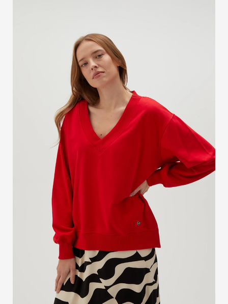 Moodo Roter Damen-Kapuzenpullover Moodo