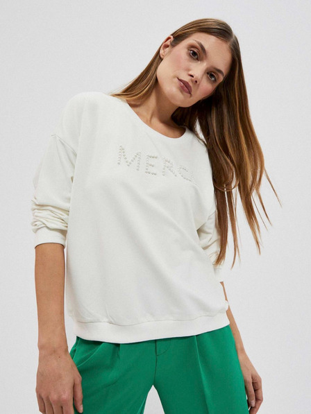 Moodo Weißer Damen-Kapuzenpullover Moodo