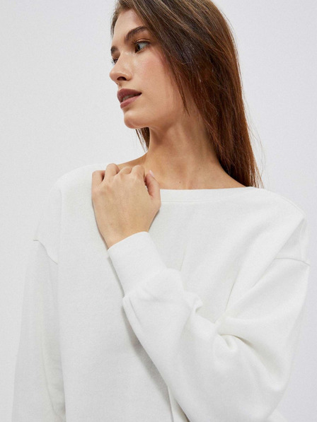 Moodo Weißer Damen-Kapuzenpullover Moodo