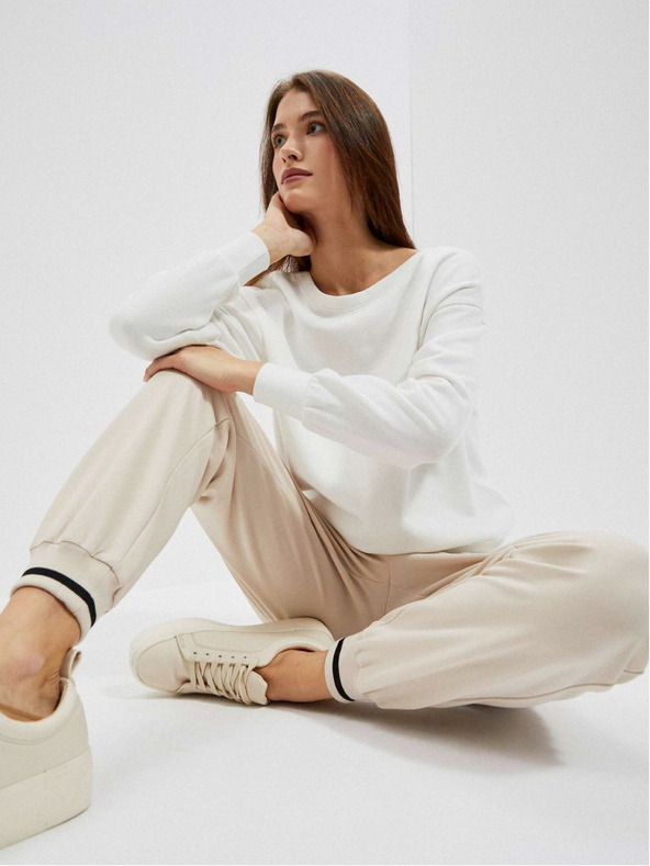 Moodo Weißer Damen-Kapuzenpullover Moodo